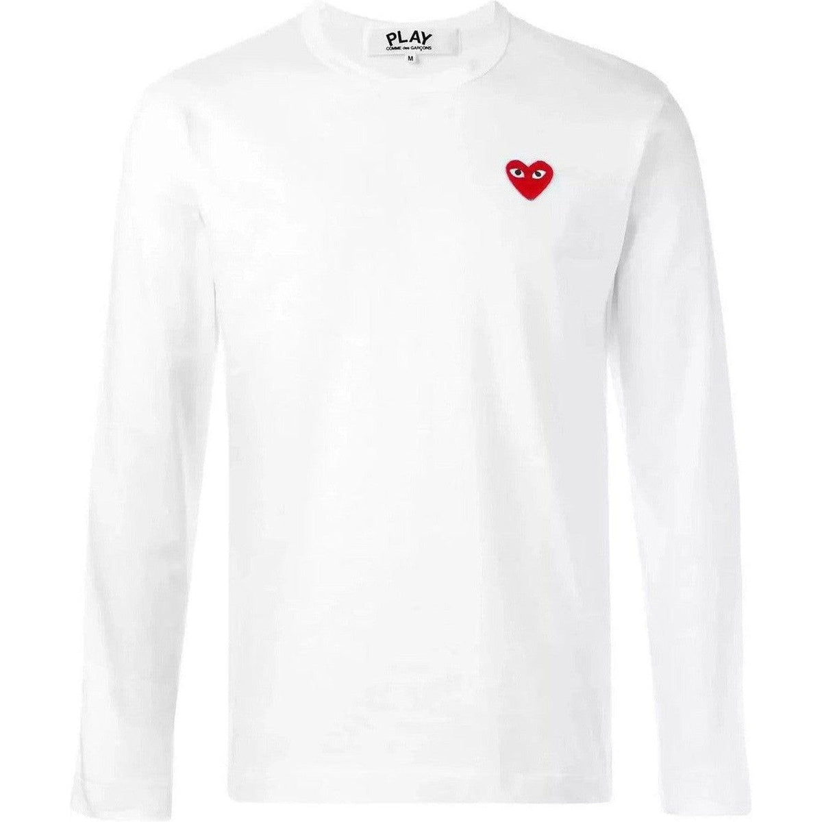 Comme Des Garcons Play White Long-Sleeve T-Shirt | Belascos