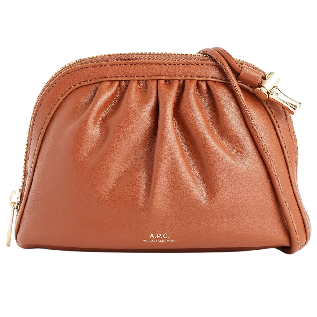 APC Bourse Ninon Brown Faux Leather Cross-Body Bag