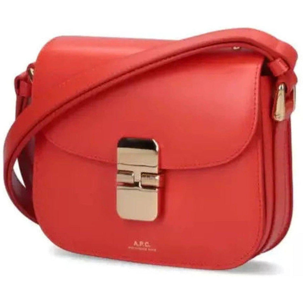 APC Noisette Red 'Coquelicot' Grace Mini Leather Crossbody Handbag