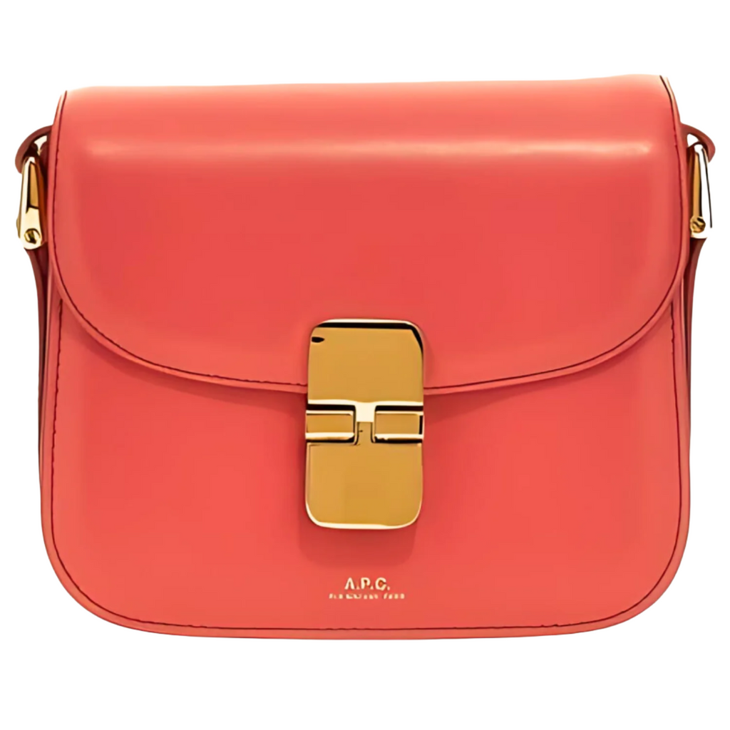 APC Noisette Red 'Coquelicot' Grace Mini Leather Crossbody Handbag