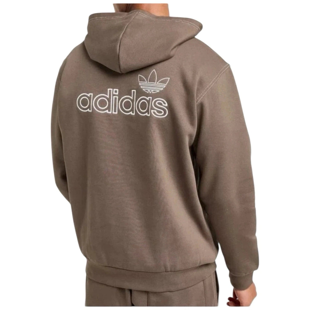 Adidas Originals Brown Trefoil Pullover Hoodie for Men