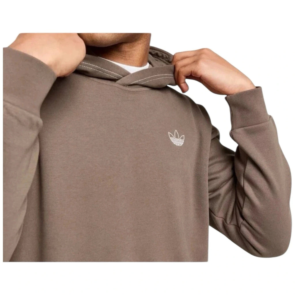 Adidas Originals Brown Trefoil Pullover Hoodie for Men