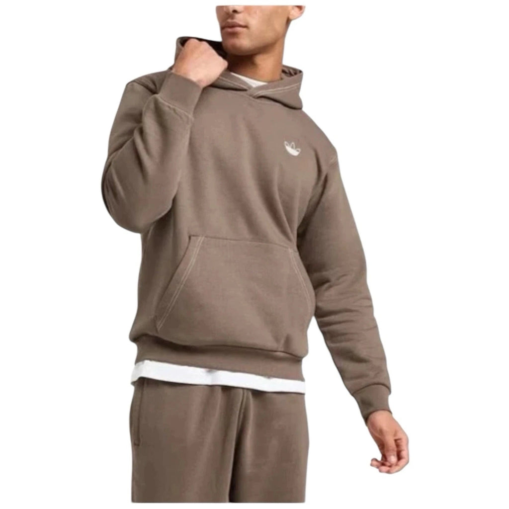 Adidas Originals Brown Trefoil Pullover Hoodie for Men