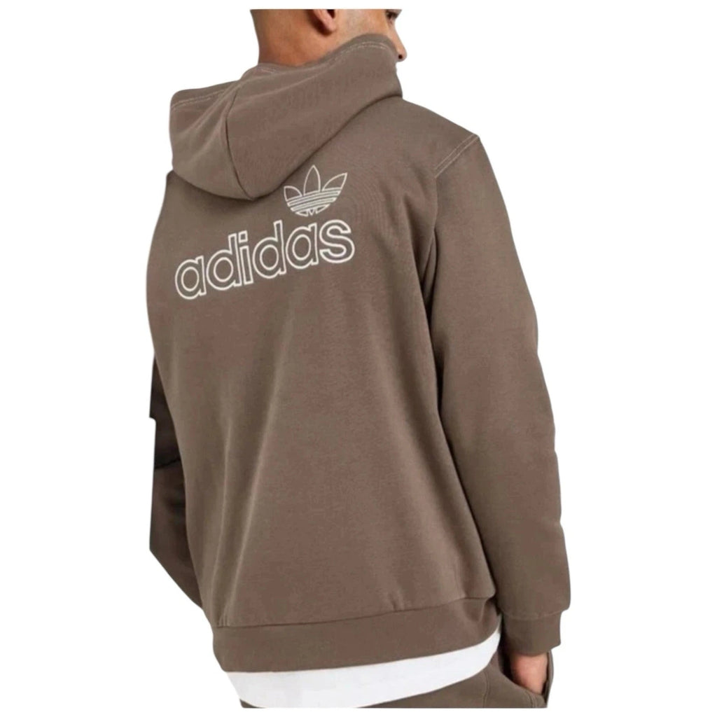 Adidas Originals Brown Trefoil Pullover Hoodie for Men