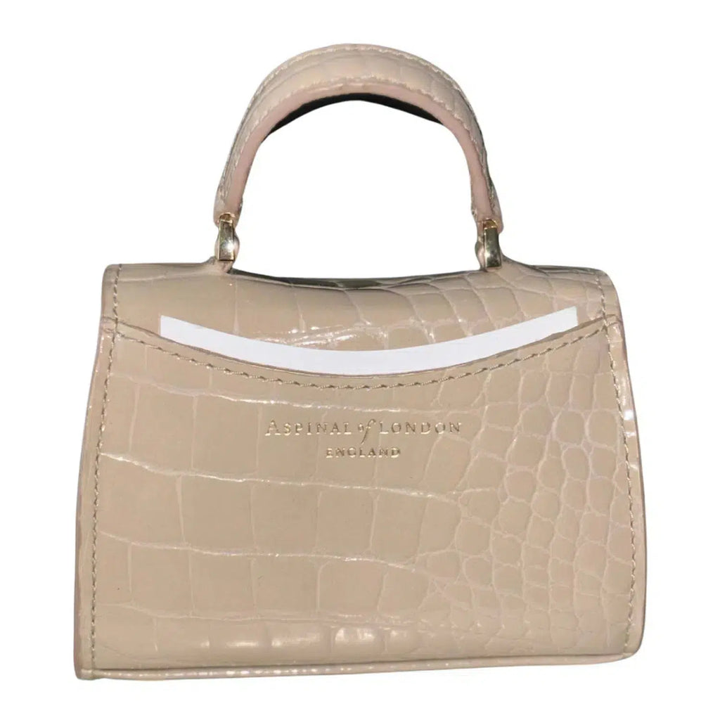 Aspinal Of London Mini Mayfair Leather 'Nano' Taupe Bag