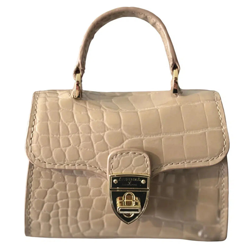 Aspinal Of London Mini Mayfair Leather 'Nano' Taupe Bag