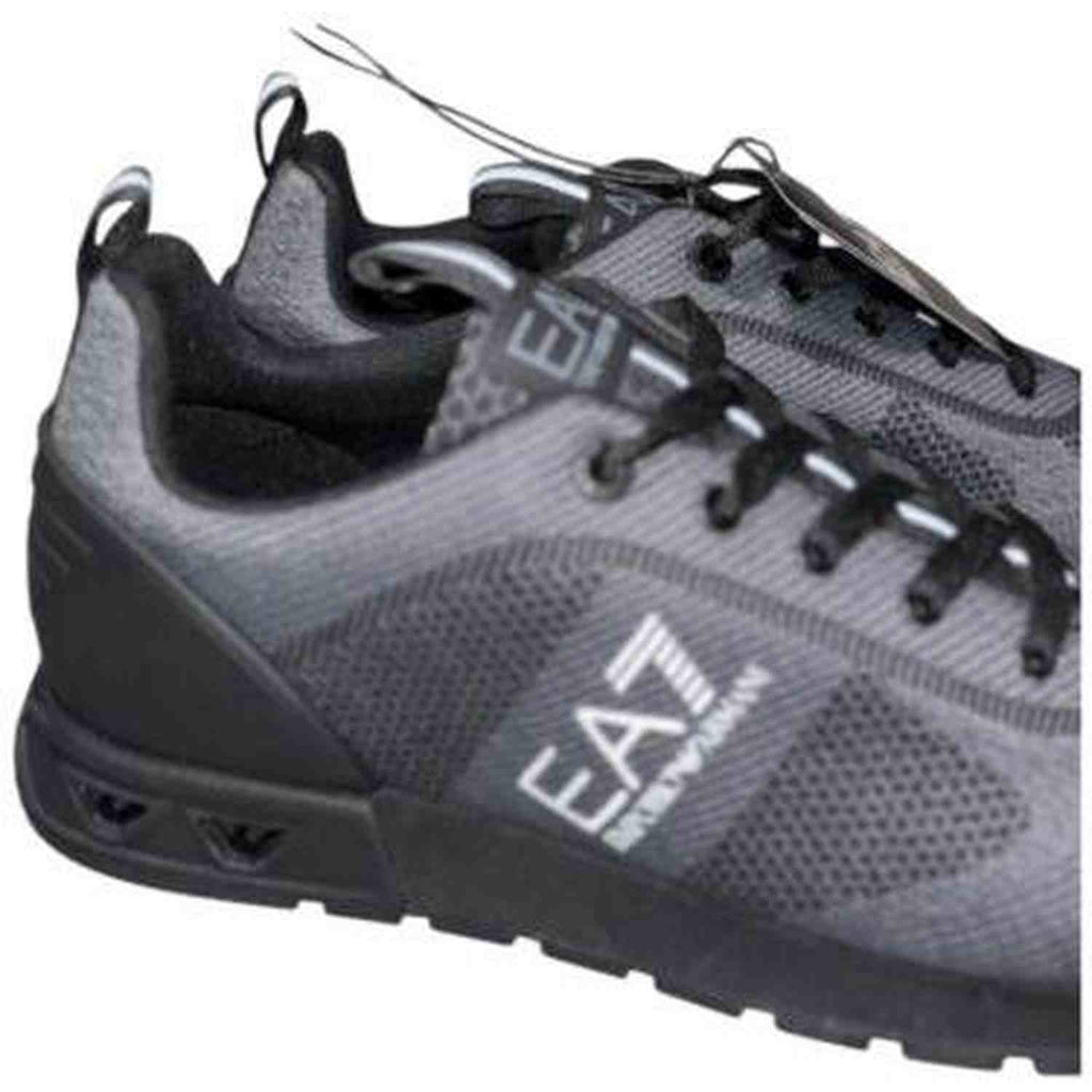 Authentic EA7 Emporio Armani Black & Grey Knit Sneakers for Men