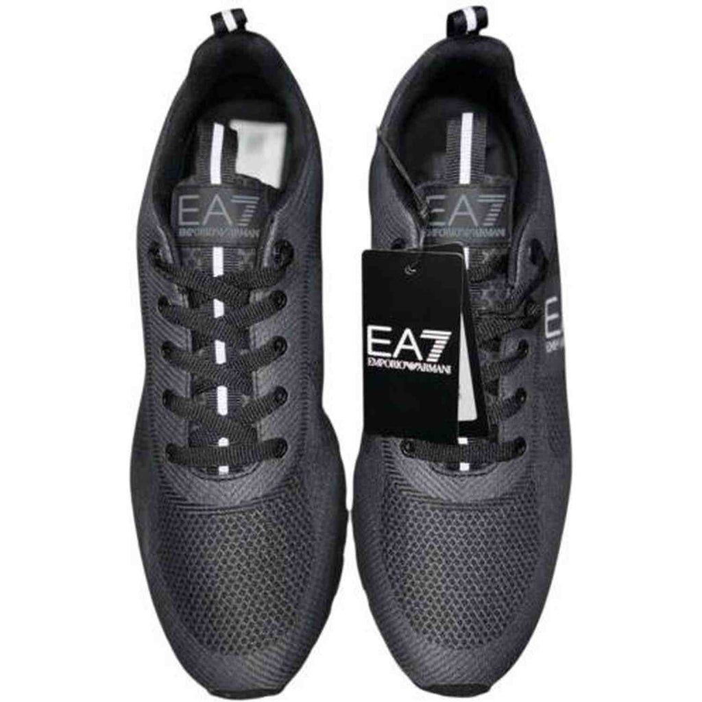 Authentic EA7 Emporio Armani Black & Grey Knit Sneakers for Men