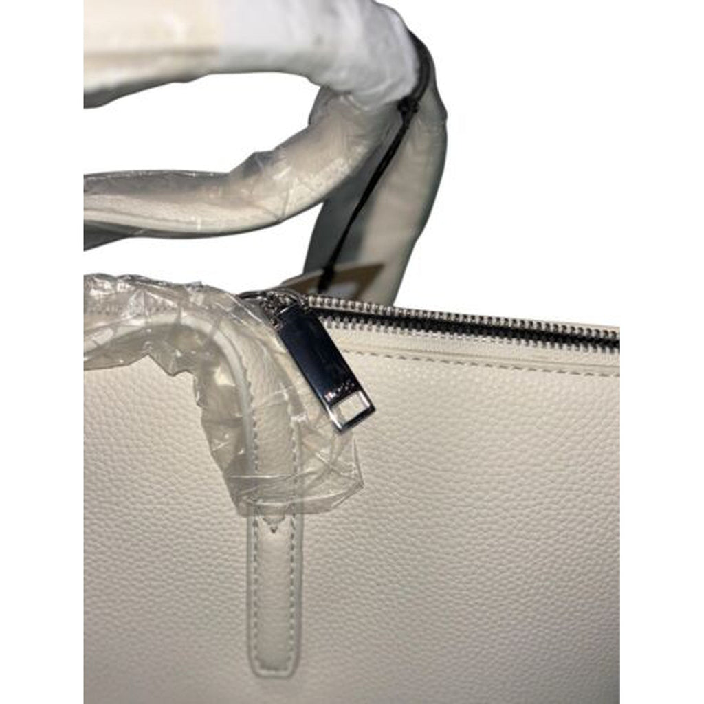 BOSS Women's White Leather Shopper Tote Bag