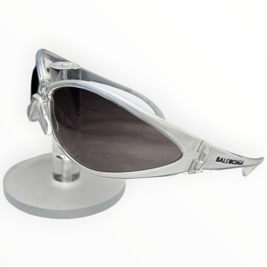 Balenciaga BB0285S Oval Wraparound Crystal Sunglasses