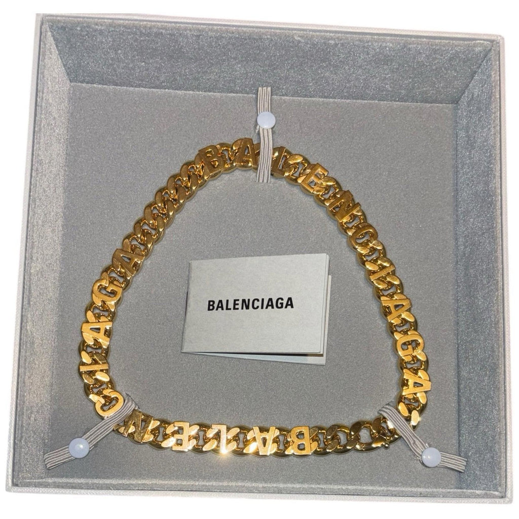 Balenciaga Icon Necklace Antique Gold Finish