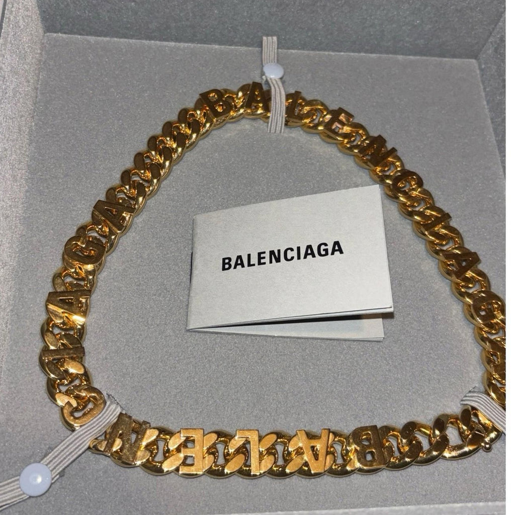 Balenciaga Icon Necklace Antique Gold Finish