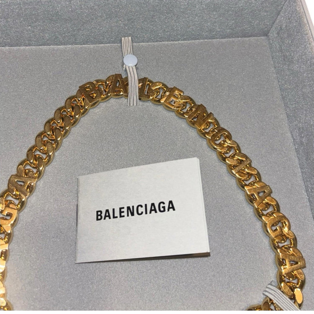 Balenciaga Icon Necklace Antique Gold Finish