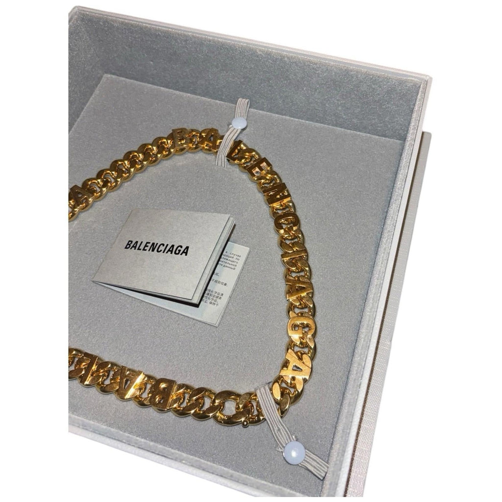 Balenciaga Icon Necklace Antique Gold Finish