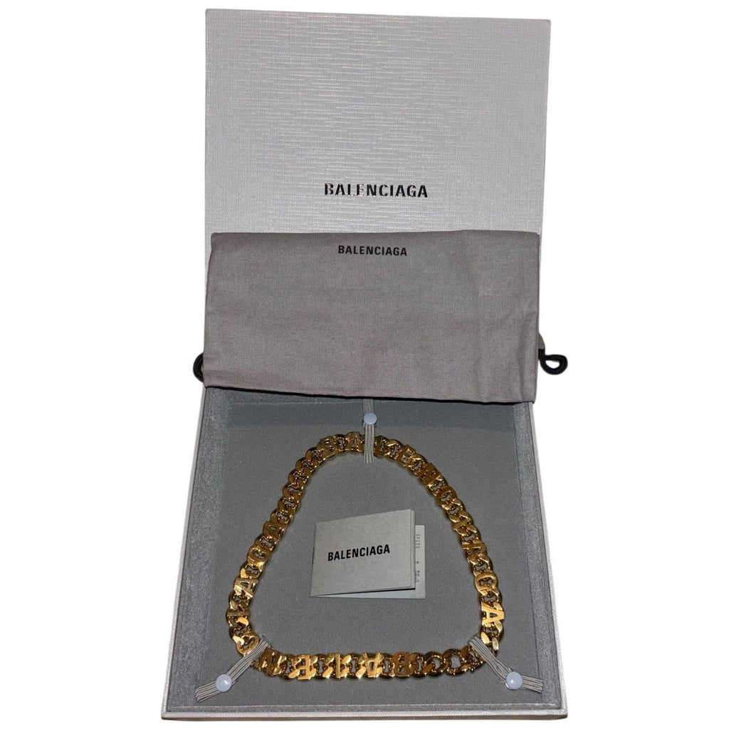 Balenciaga Icon Necklace Antique Gold Finish