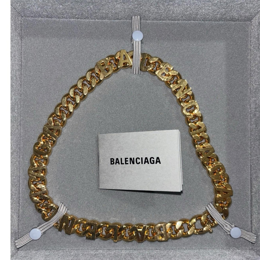 Balenciaga Icon Necklace Antique Gold Finish