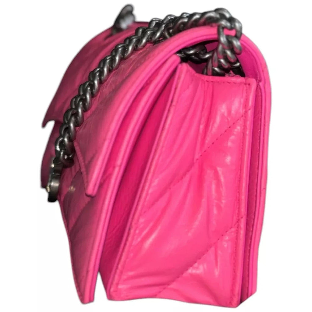Balenciaga Pink Crush Quilted Crossbody Chain Handbag