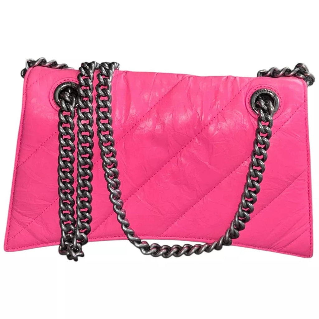 Balenciaga Pink Crush Quilted Crossbody Chain Handbag