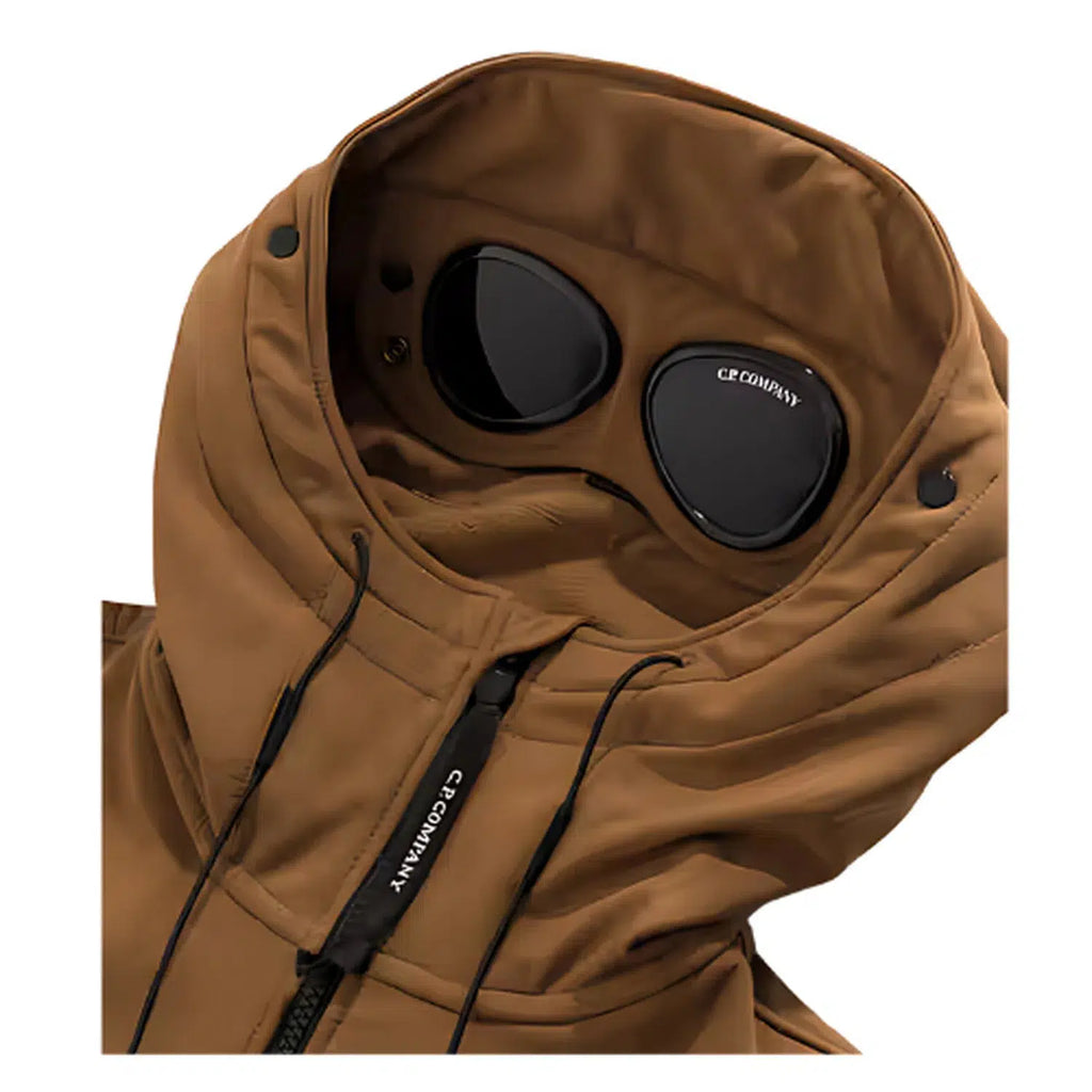 C.P. Company Brown Soft Shell R Goggle Jacket