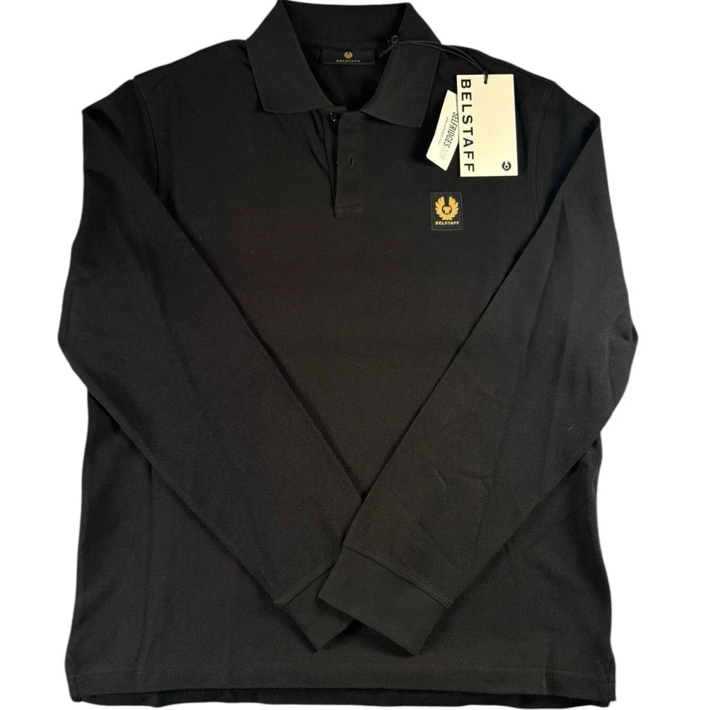 Belstaff Mens Black Long Sleeve Polo Shirt