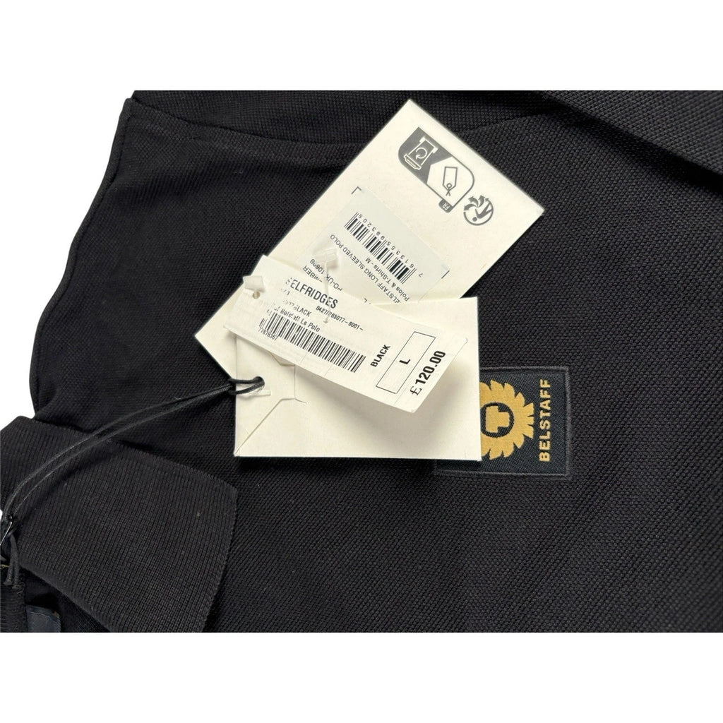 Belstaff Mens Black Long Sleeve Polo Shirt