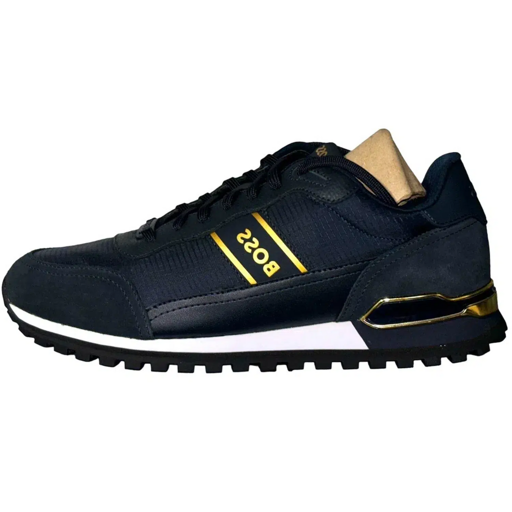 Boss parkour Run Navy Gold Trainers