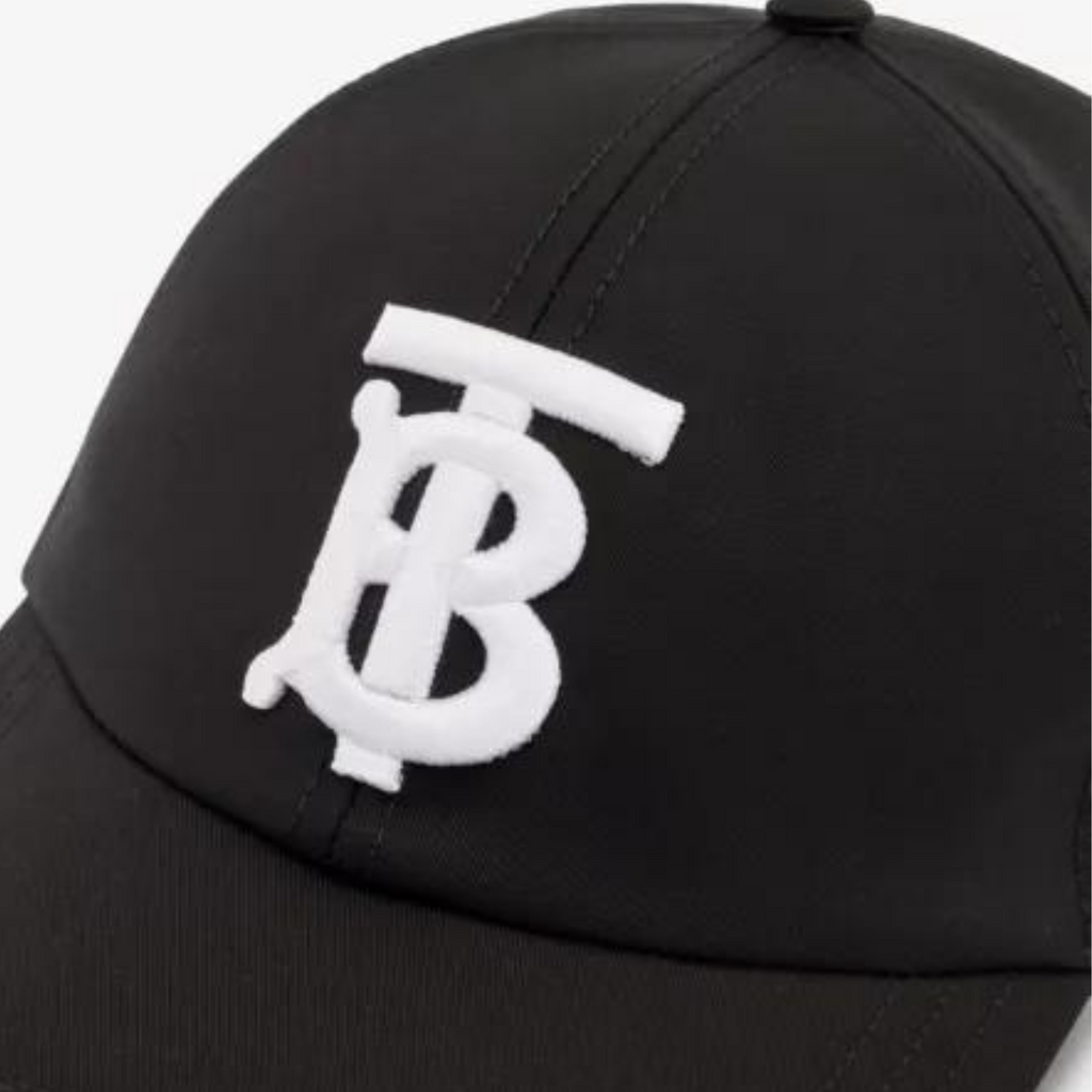 Burberry Black Cotton-Twill Black Baseball Cap Embroidered