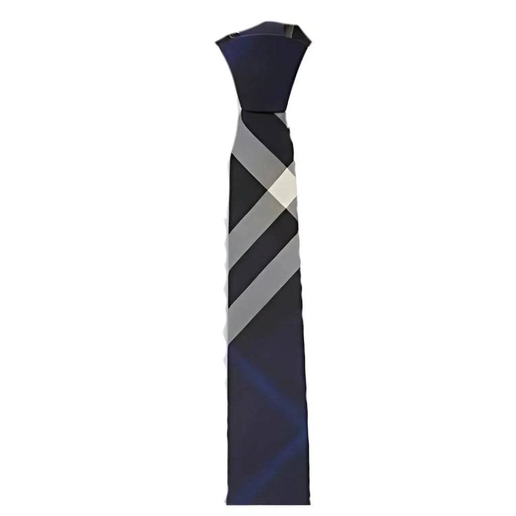 Burberry Manson Navy Check-Print Silk Tie