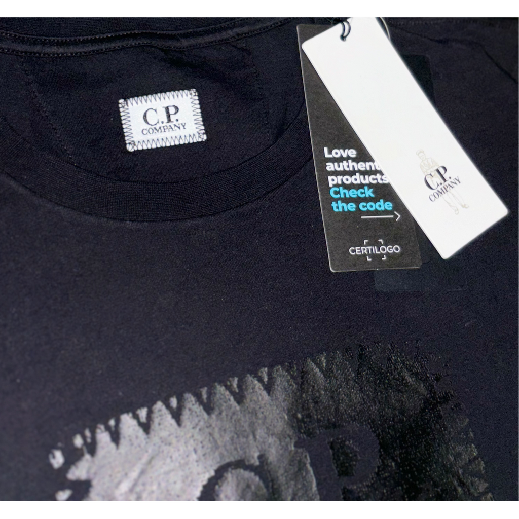 C.P. Company Black Block Logo Short Sleeve T-Shirt