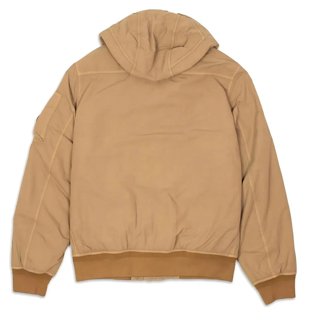 C.P. Company Brown Flat Nylon Brown Bomber Jacket 'Lens'