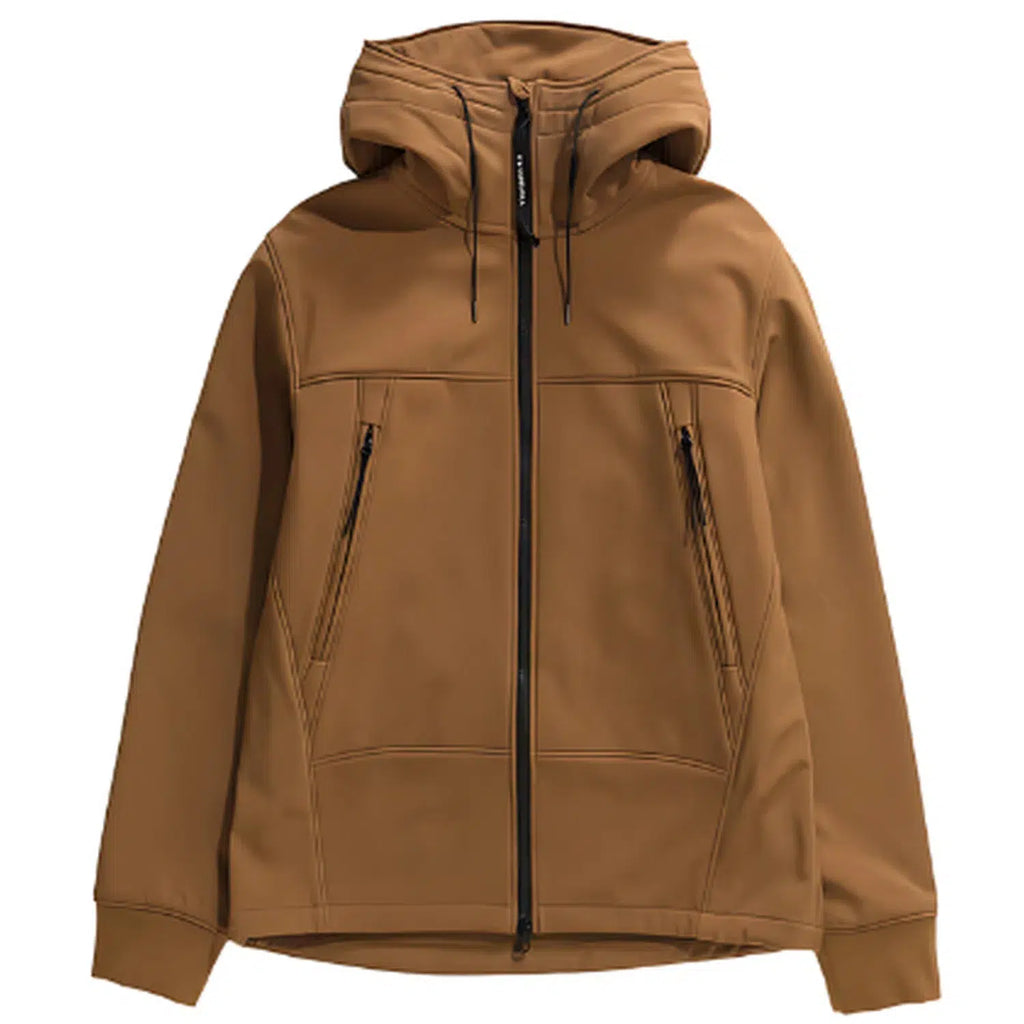 C.P. Company Brown Soft Shell R Goggle Jacket