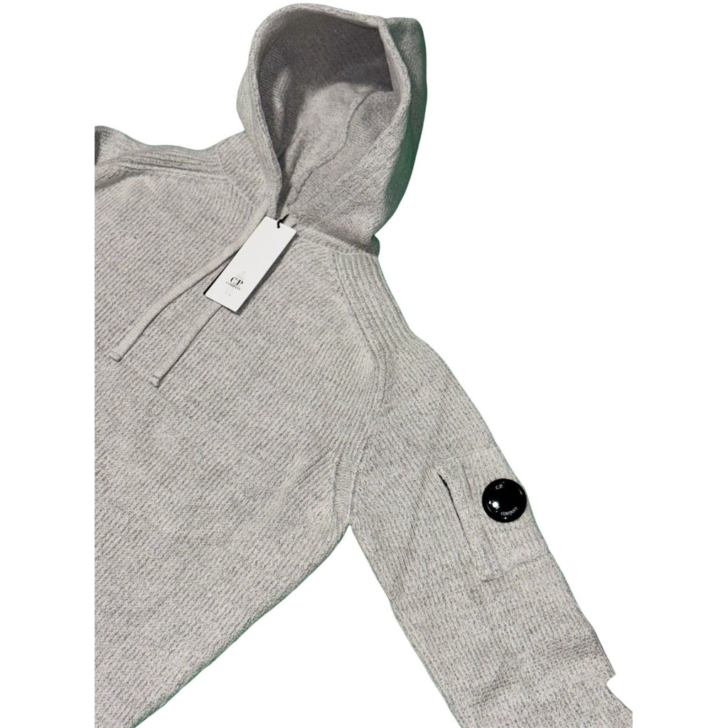 C.P. Company Grey Knitted Cotton Hoodie