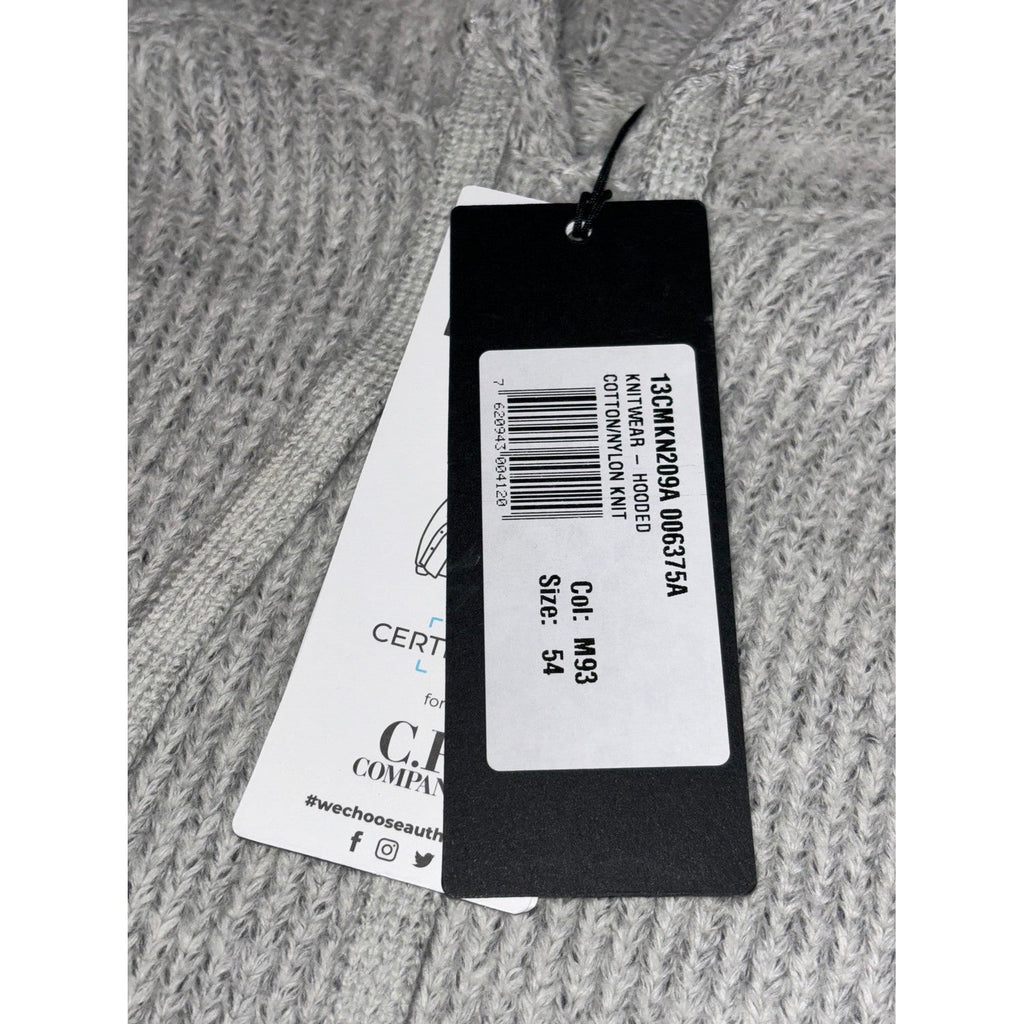 C.P. Company Grey Knitted Cotton Hoodie