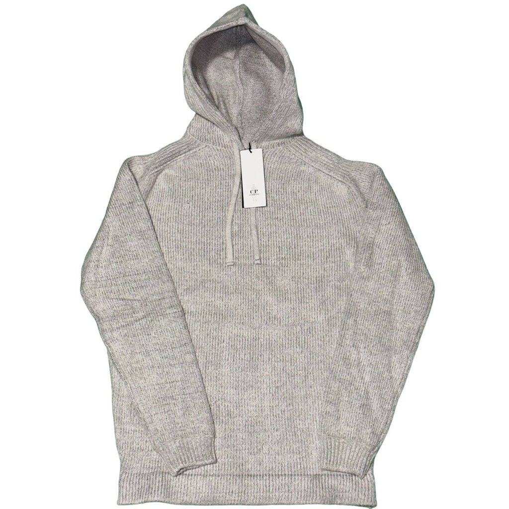 C.P. Company Grey Knitted Cotton Hoodie