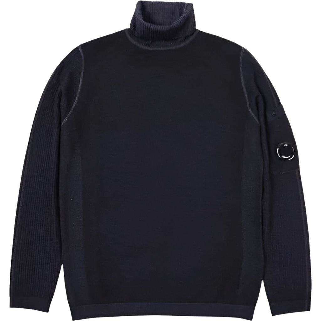 C.P. Company Men's Navy Roll Neck Sweater