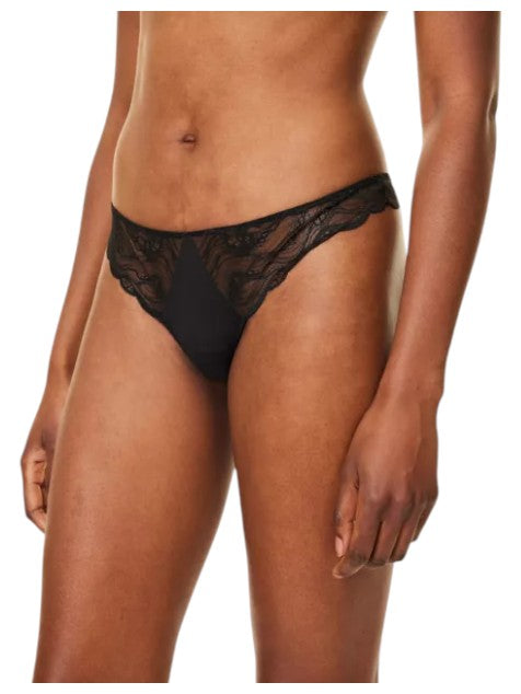 Calvin Klein Black Instinct Woven Triangle Bralette Thong Lingerie Set