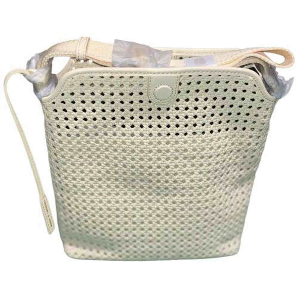 Charles Keith Cecily Woven Large Shoulder Bag - Cream Faux Leather