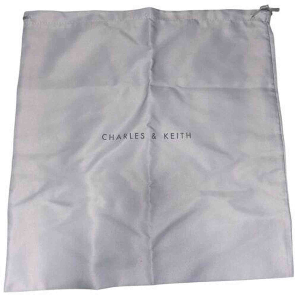 Charles Keith Cecily Woven Large Shoulder Bag - Cream Faux Leather