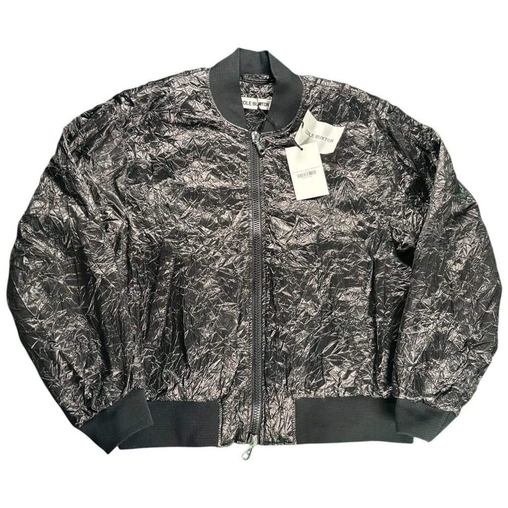 Cole Buxton Aluminium Crinkle Bomber Jacket