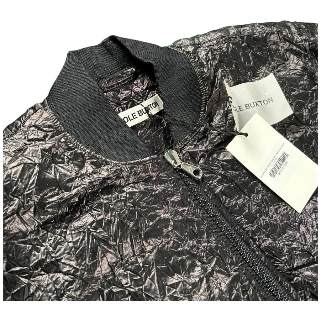 Cole Buxton Aluminium Crinkle Bomber Jacket
