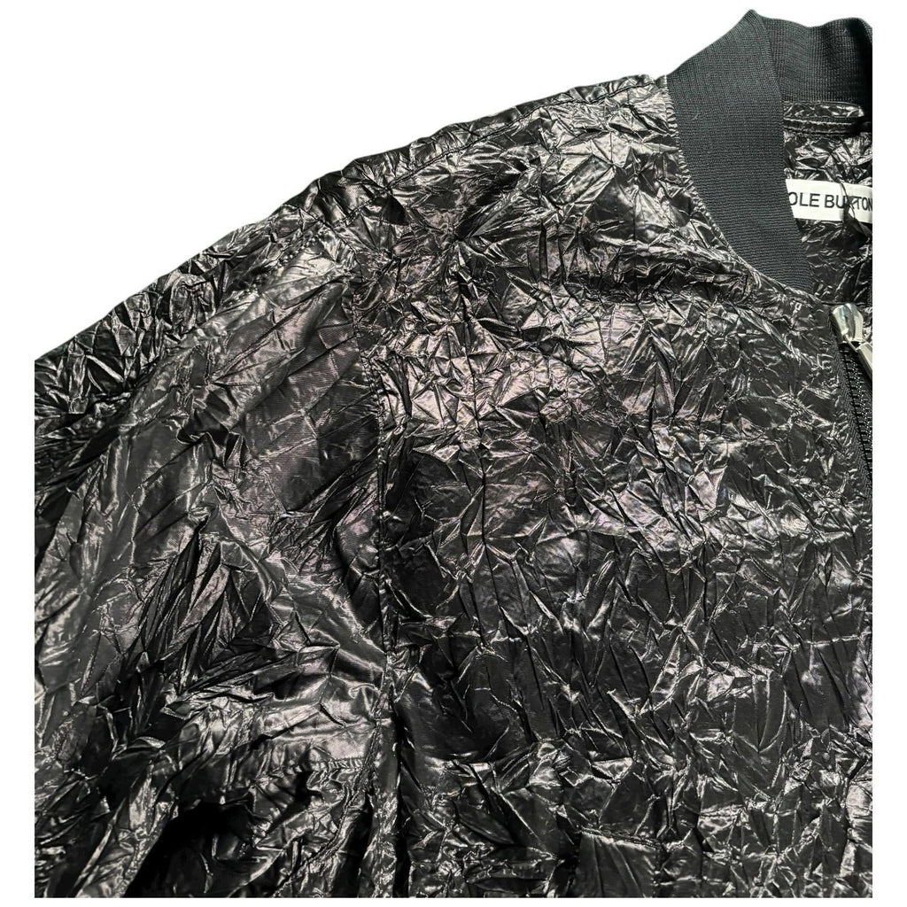 Cole Buxton Aluminium Crinkle Bomber Jacket