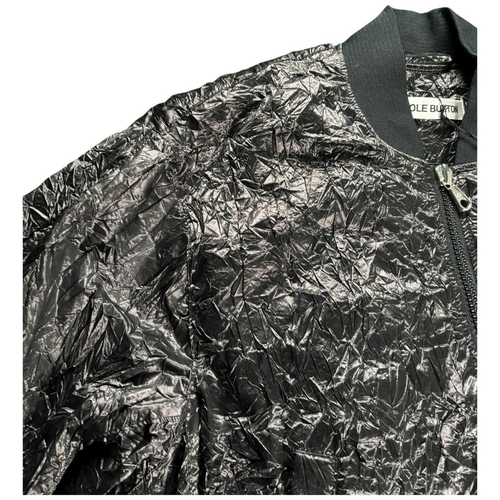 Cole Buxton Aluminium Crinkle Bomber Jacket