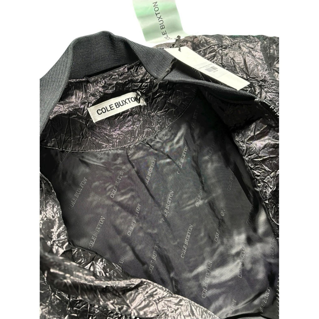 Cole Buxton Aluminium Crinkle Bomber Jacket
