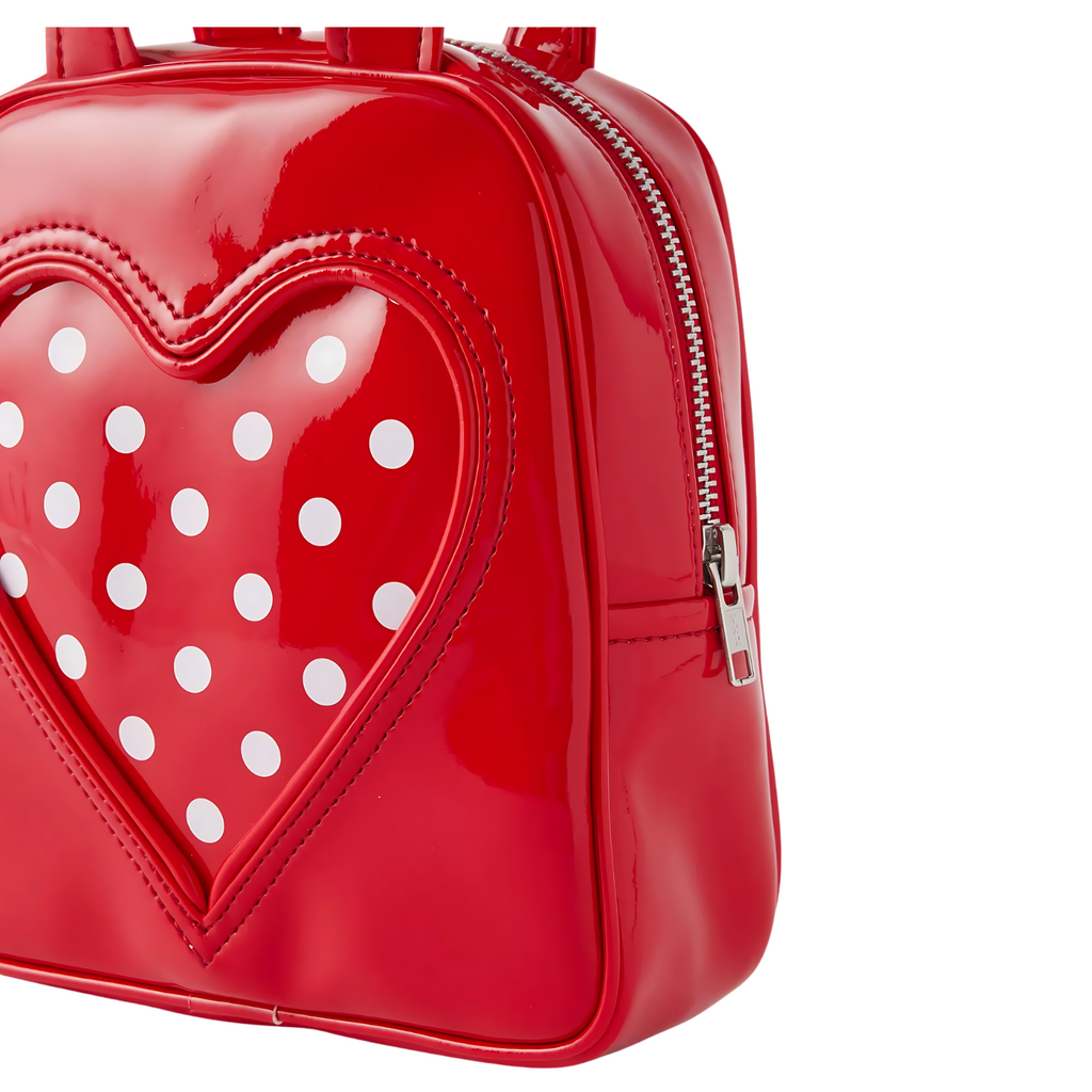 Comme Des Garcons Fiery Red Heart-Embellished Women's Bag