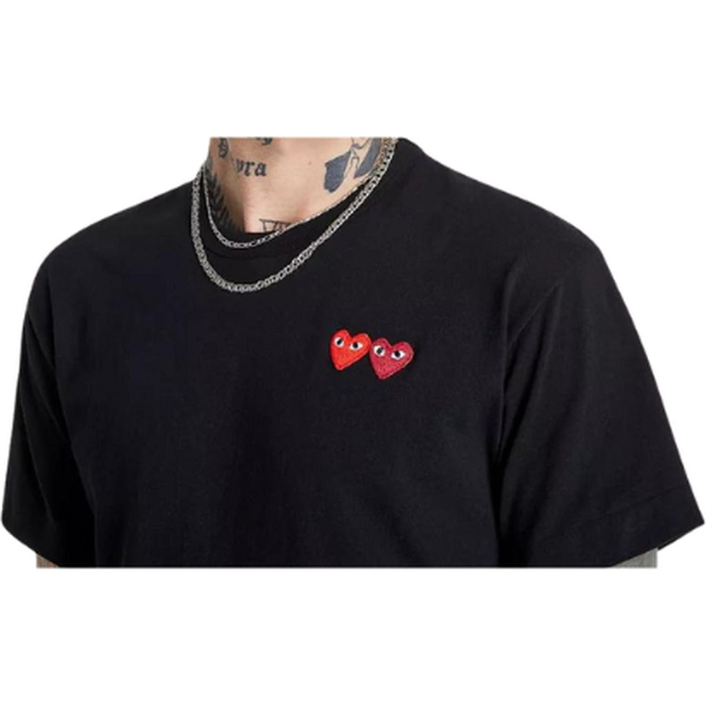 Comme des Garçons PLAY Double Heart Black T-Shirt