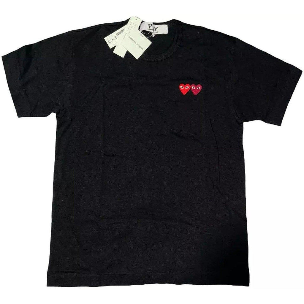 Comme des Garçons PLAY Double Heart Black T-Shirt