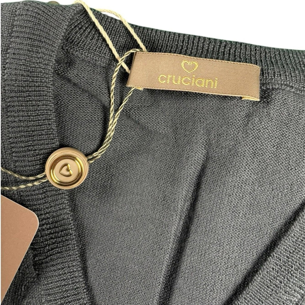 Cruciani Long Sleeve Grey V Neck Sweater