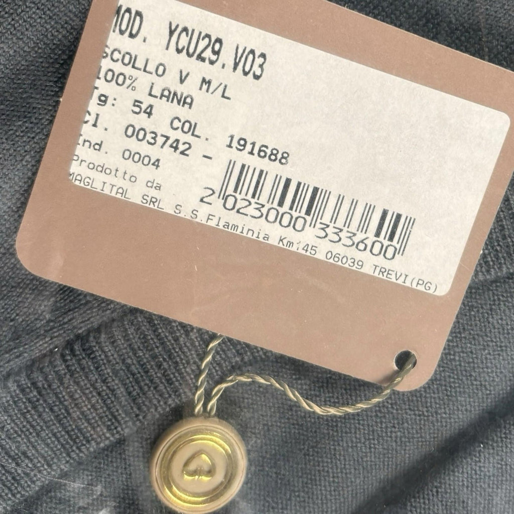 Cruciani Long Sleeve Grey V Neck Sweater