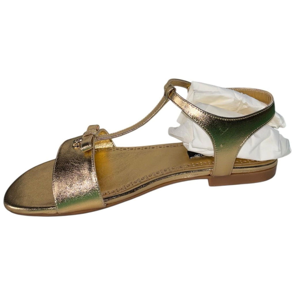 Dolce & Gabbana Girls Leather Sandals Gold
