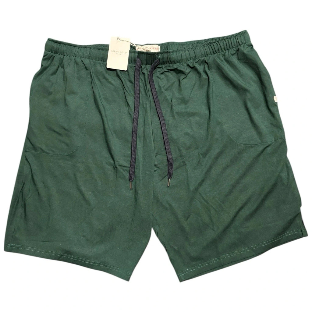 Derek Rose Men's Soft Shorts Cotton Drawstring Green